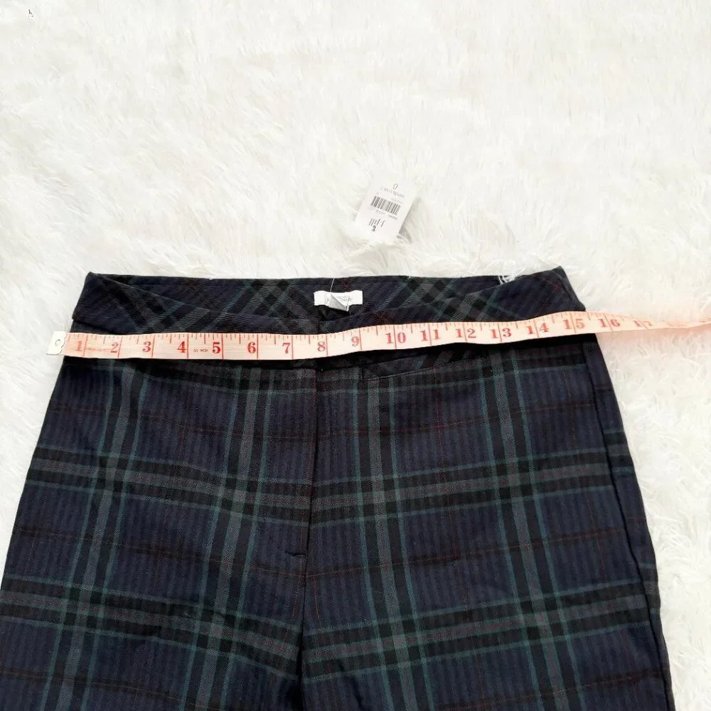 Women J Jill Premium Bi-Stretch Plaid Straight Leg Pants Blue and Green Size 6 - Picture 3 of 11